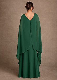 Azazie Liddie Mother of the Bride Dresses Dark Green A-Line Pleated Chiffon Dress image4