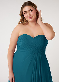 Azazie Arabella Allure Bridesmaid Dresses Ink Blue A-Line Sweetheart Neckline Chiffon Convertible Dress image18