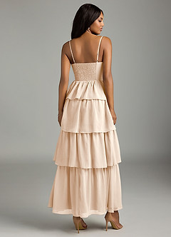 Azazie Kaiden Bridesmaid Dresses White Alabaster A-Line Sweetheart Neckline Chiffon Dress image2