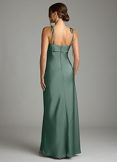 Azazie Ellia Brudtärnklänningar Klä av Tubklänning i Stretch Satin Rosett Eukalyptus image5