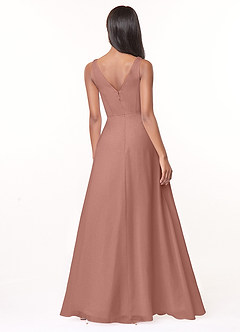 Azazie Nala Bridesmaid Dresses Cedar Rose A-Line Pleated Chiffon Dress image2