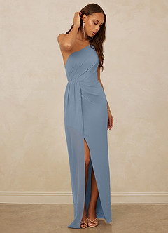 Christian Siriano Bridal for Azazie 1003 Brautjungfernkleider Etui One-Shoulder Chiffon Kleid Staubblau image3