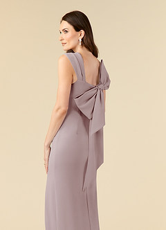 Azazie Ellen Mother of the Bride Dresses Vintage Mauve Sheath Side Slit Stretch Crepe Dress image6