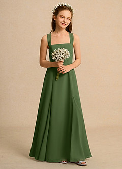 Azazie Tater Junior Formal Flower Girl Klänningar Klä A-Line i Chiffong Plisserad image4