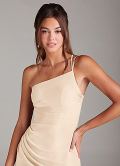 Azazie Eren Abiti da Damigella Abito Sirena in Chiffon Monospalla Alabastro Bianco image6