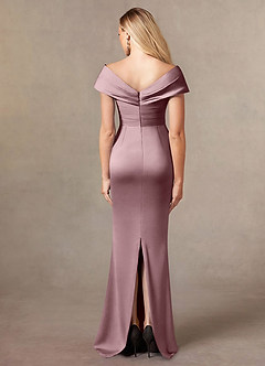 Azazie Ludlow Mother of the Bride Dresses Dusty Rose Mermaid Pleated Stretch Satin Dress image4