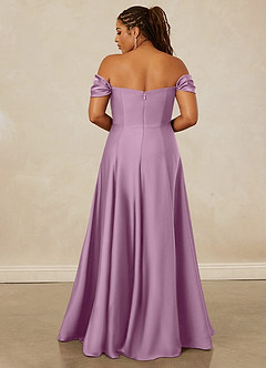 Christian Siriano Bridal for Azazie 1002 Robes de demoiselle d'honneur Robe Trapèze Convertible en Satin extensible Épaule décolletée Glycine image16