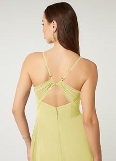 Azazie Minie Bridesmaid Dresses Lemon Sorbet A-Line Bow Chiffon Dress image7