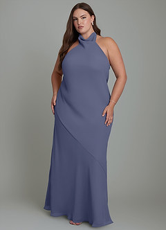Azazie Velli Bridesmaid Dresses Stormy Mermaid High Neck Chiffon Dress image8