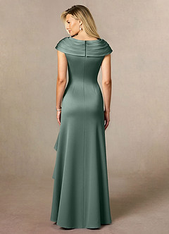 Azazie Anderson Kleider für die Brautmutter A-Linie Plissee Stretch-Satin Kleid Seemoos image2