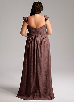 Azazie Denisse Suknie dla druhen Linia A Marszczony Kwiatowe wypalenie Do ziemi Sukienka image8