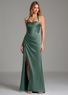 Azazie Serenity Bridesmaid Dresses Eucalyptus Mermaid Sweetheart Neckline Stretch Satin Dress image4