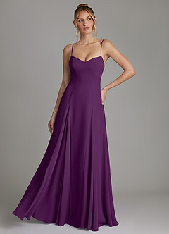 Azazie Imani Bridesmaid Dresses Grape A-Line Sweetheart Neckline Chiffon Dress image1