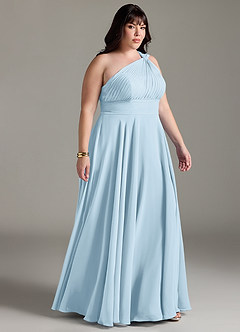 Azazie Charlize Bridesmaid Dresses Sky Blue A-Line One Shoulder Chiffon Dress image10