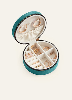 Bridesmaid Velvet Round Jewelry Box