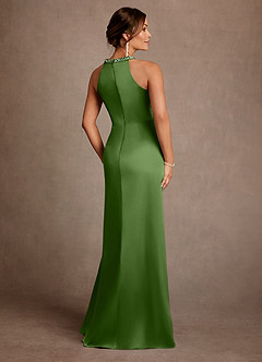 Azazie Lawrence Mother of the Bride Dresses Basil A-Line Pleated Stretch Satin Dress image3