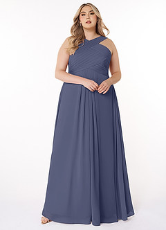 Azazie Kaleigh Bridesmaid Dresses Stormy A-Line Pleated Chiffon Dress image7