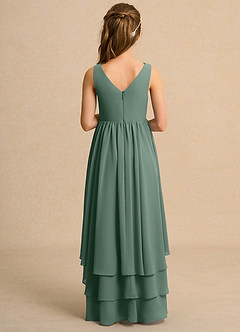 Azazie Kitten Junior Formal vestidos de niña de las flores Vestido de Eucalipto de Gasa de Corte En A image2