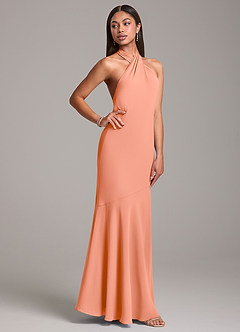 Azazie Lorena Bridesmaid Dresses Sunset Mermaid Pleated Chiffon Dress image5