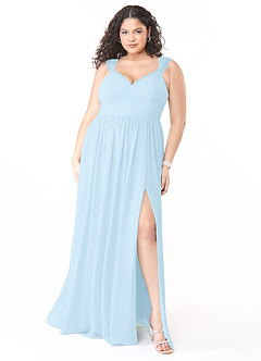 Azazie Cleobella Bridesmaid Dresses Sky Blue A-Line Sweetheart Lace Chiffon Dress image8