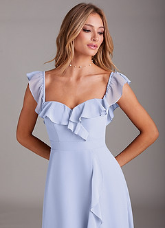 Azazie Lyra Bridesmaid Dresses Lavender A-Line Chiffon Convertible Dress image10