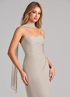 Azazie Calandra Suknie dla druhen Osłona Pofałdowany Szyfon Do ziemi Sukienka image6