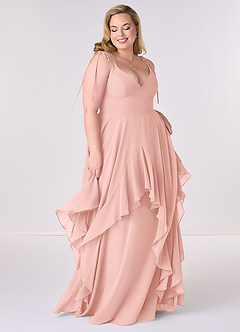 Barbie ♥ Azazie Bridesmaid Dresses Rosette A-Line Bow Chiffon Dress image6