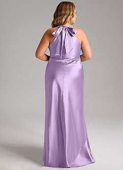 Azazie Doretta Bridesmaid Dresses Lilac Mermaid Bow Metallic Satin Dress image13