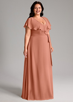 Azazie Lainey Vestidos de madrinha de casamento Vestido VAMOS de Chiffon de Linha A com com bolsos image11