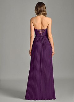 Azazie Becka Bridesmaid Dresses Grape A-Line Strapless Chiffon Dress image2