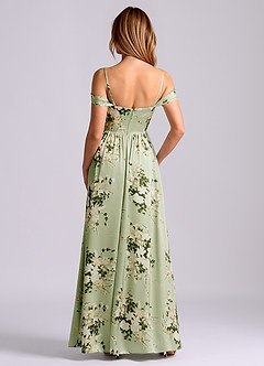 Azazie Calianna Bridesmaid Dresses Floral Vines A-Line Off the Shoulder Stretch Satin Convertible Dress image2