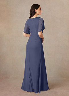 Azazie Selah Mother of the Bride Dresses Stormy A-Line V-Neck ruched Mesh Dress image4