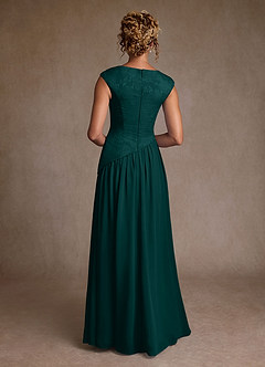 Azazie Kalleen Abiti per la Madre della Sposa Abito A-Line in Chiffon Plissettato Pino image3