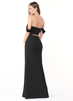 Azazie Lynnie Bridesmaid Dresses Black Mermaid Off the Shoulder Chiffon Convertible Dress image5