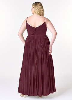 Azazie Raychelle Bridesmaid Dresses Cabernet A-Line V-Neck Chiffon Dress image9