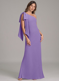 Azazie Capri Robes de demoiselle d'honneur Robe Trapèze en Mousseline de soie Une épaule Tahiti image4