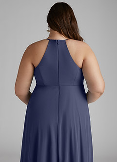 Azazie Annabelle Maternity Bridesmaid Dresses A-Line V-Neck Pleated Mesh Floor-Length Dress image10