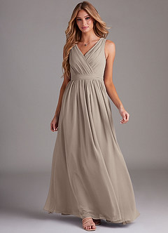 Azazie Kingsley Bridesmaid Dresses Frost A-Line Lace Chiffon Dress image3