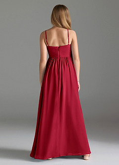 Azazie Alia Junior Dusty Rose A-Line Pleated Chiffon Dress image2