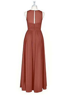 Azazie Nina Bridesmaid Dresses Auburn A-Line Pleated Chiffon Dress image7