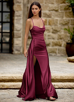 Drape Ankara Rosso Abito da ballo in raso image5