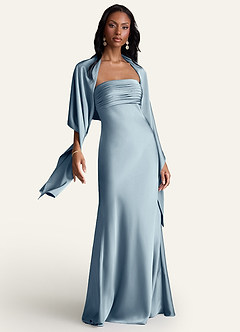 front Azazie Bijpassende Kleur Aleena Stretch Satijnen Sjaal