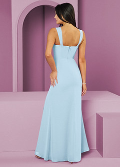 Barbie ♥ Azazie Bridesmaid Dresses Sky Blue Mermaid Pleated Chiffon Dress image2