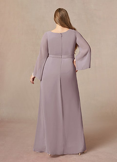 Azazie Belinda Mother of the Bride Dresses Dusk A-Line V-Neck Pleated Chiffon Dress image7
