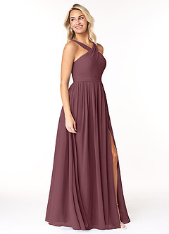 Azazie Elvira Bridesmaid Dresses Sangria A-Line Pleated Chiffon Dress image4
