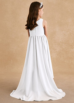 Azazie Pip Flower Girl Dresses White A-Line Sleeveless Chiffon Dress image3