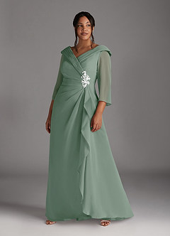 Azazie Jaycee Abiti per la Madre della Sposa Abito A-Line in Chiffon Salvia Argentata image7