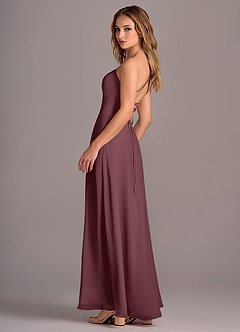 Azazie Mei Brautjungfernkleider A-Linie Chiffon Kleid Sangria image5