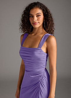 Azazie Jesaphine Bridesmaid Dresses Tahiti Sheath Bow Stretch Satin Dress image3