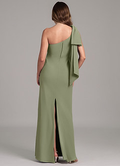 Azazie Capri At-home Try On Dresses Black A-Line One Shoulder Chiffon Dress image2